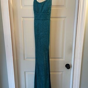 Sparkling Teal Prom Gown